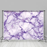 Aperturee - Aperturee Shiny Purple Grey Crack Marble Photography Backdrop